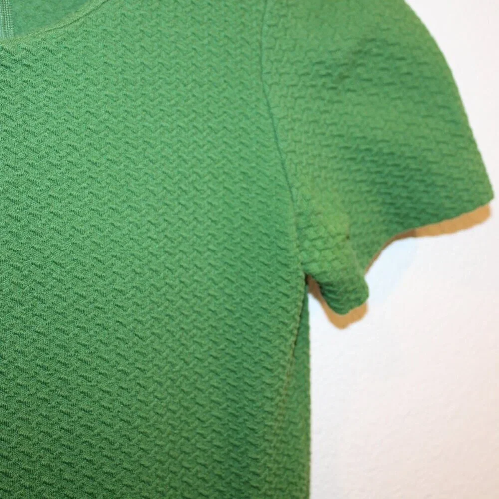 Ganni green textured business casual dress size medium above knee - Picture 9 of 9